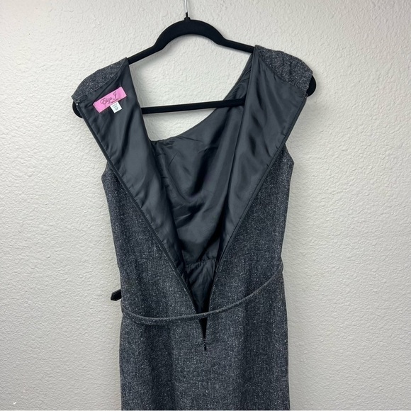 ELIZA J Tweed Asymmetrical Ruffle Sheath Dress Sz 6P - Picture 3 of 8